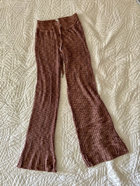 Athleta Pants - Athleta Revolve Ribbed Flare Lounge Pants in Tawny Rose